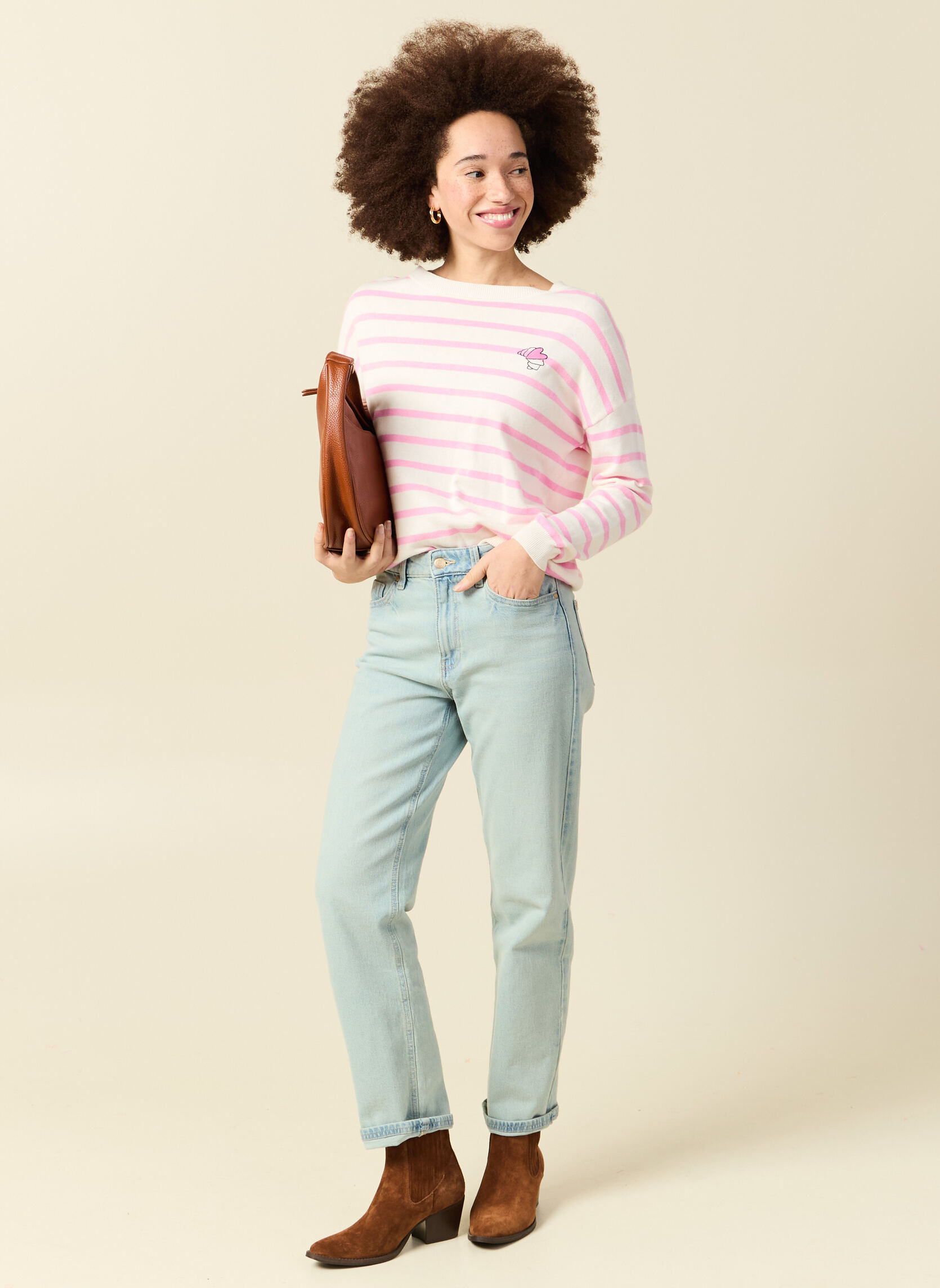 Pulls CROISSANTPUF femme rose Bonobo Pulls CROISSANTPUF femme rose Rose clair