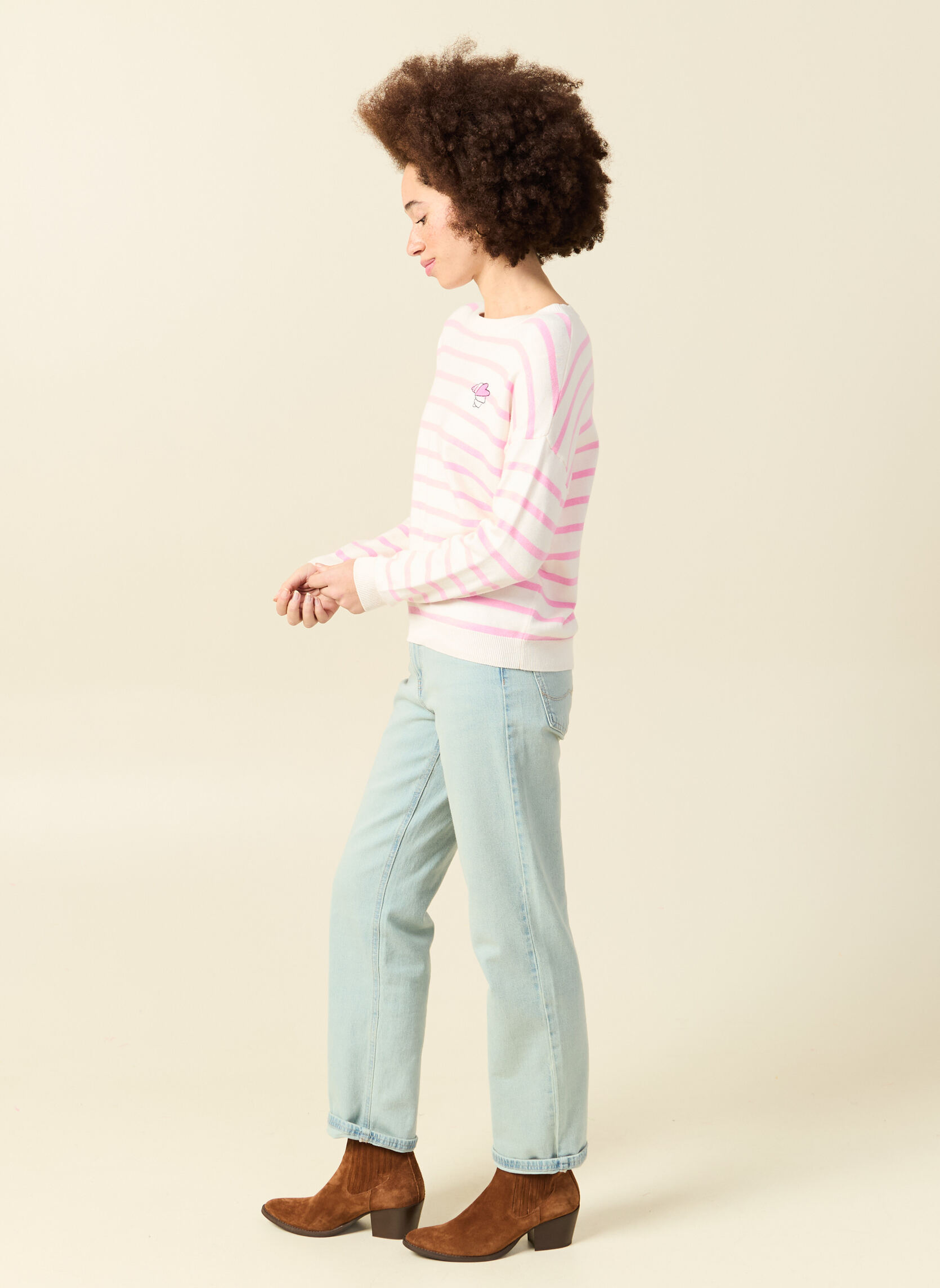 Pulls CROISSANTPUF femme rose Bonobo Pulls CROISSANTPUF femme rose Rose clair
