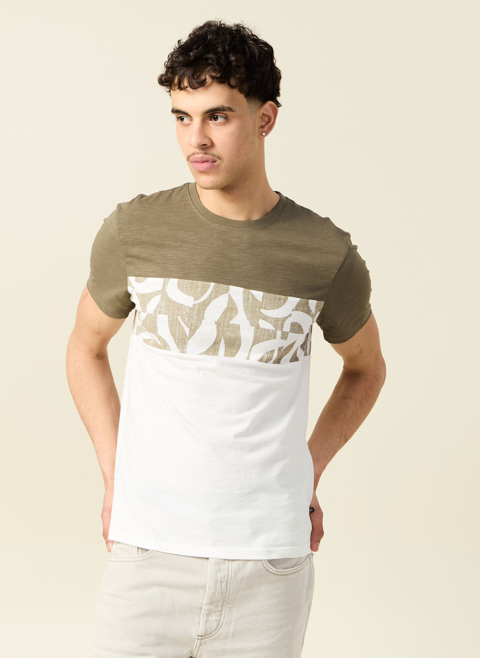 Tee-shirts SLUBBLOCAOPH homme vert Bonobo Tee-shirts SLUBBLOCAOPH homme vert Kaki