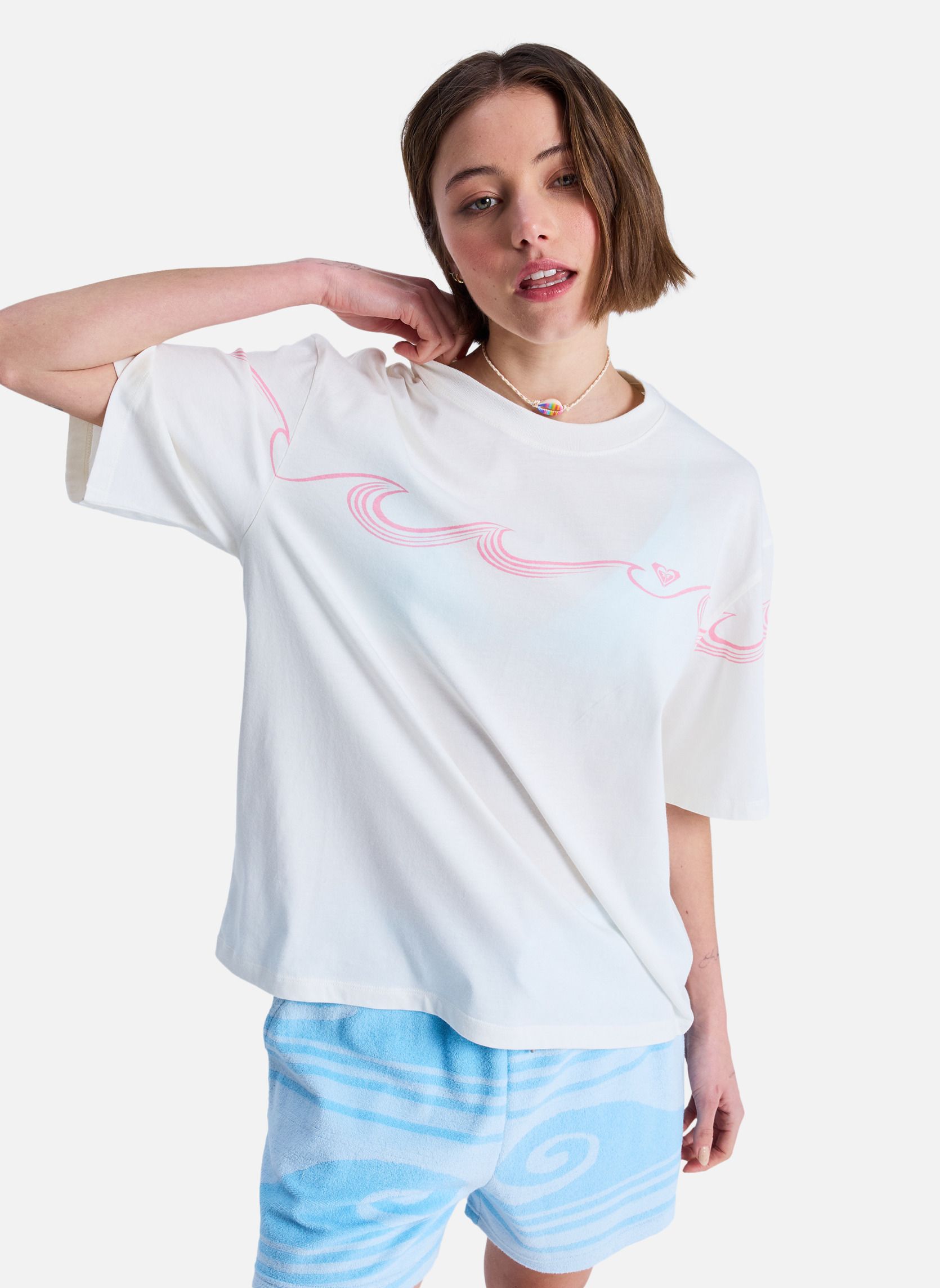 Tee-shirts Hangloose Placed femme blanc Roxy Tee-shirts Hangloose Placed femme blanc Blanc