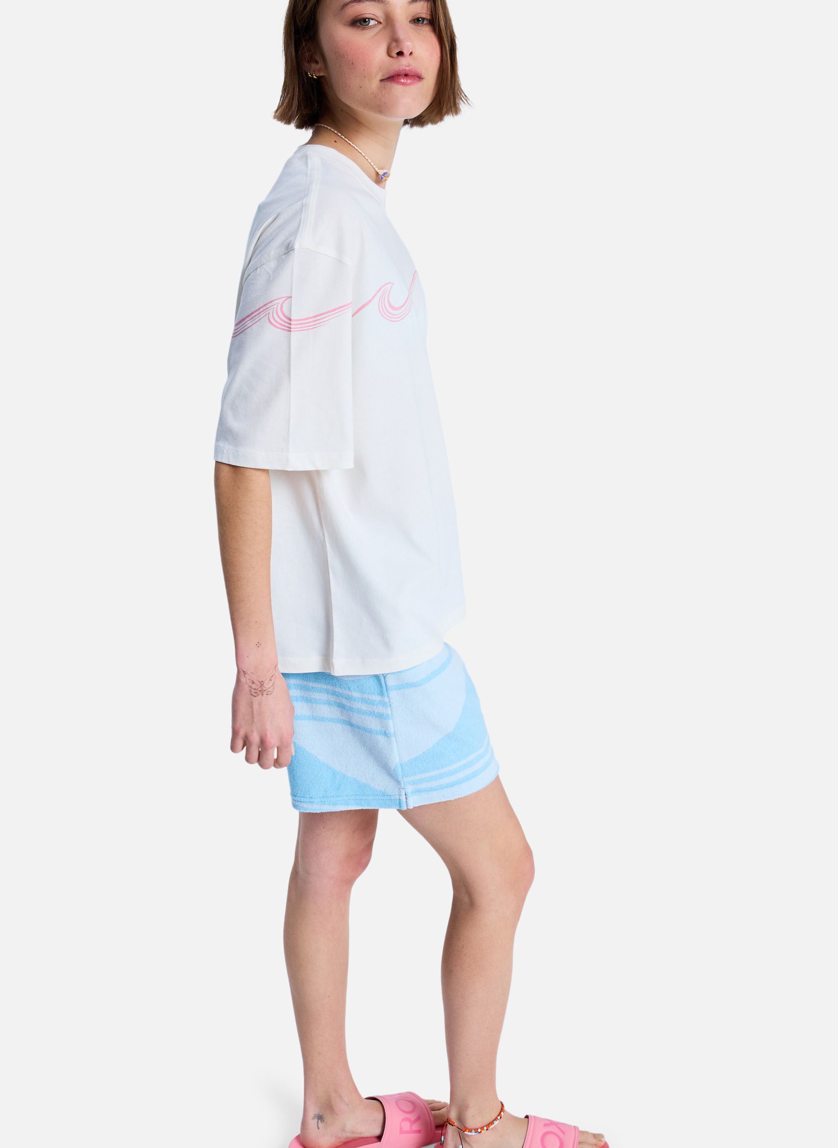 Tee-shirts Hangloose Placed femme blanc Roxy Tee-shirts Hangloose Placed femme blanc Blanc