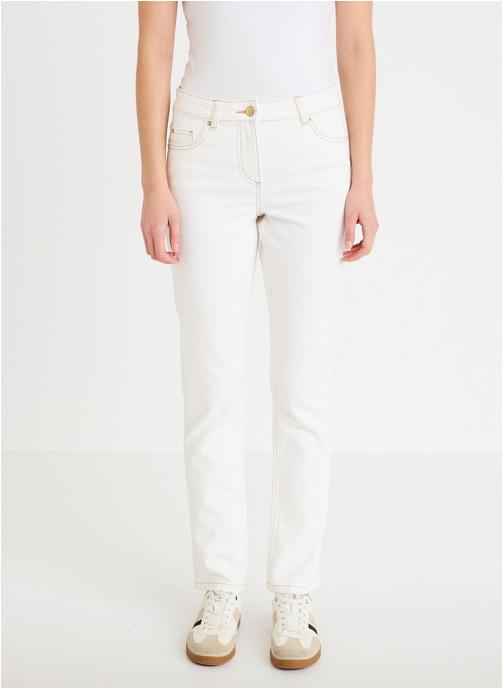 Cache Cache Jeans droit SHANGNO-REG femme blanc