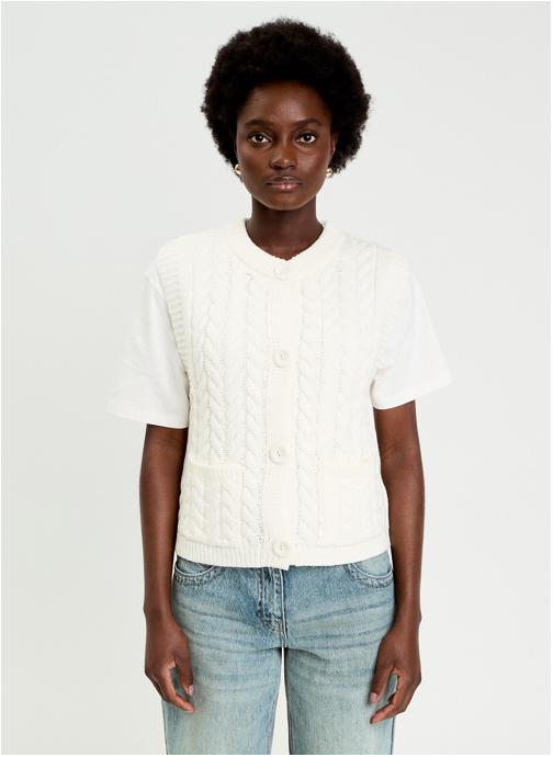 Cache Cache Gilets DAILYSANMAN femme blanc