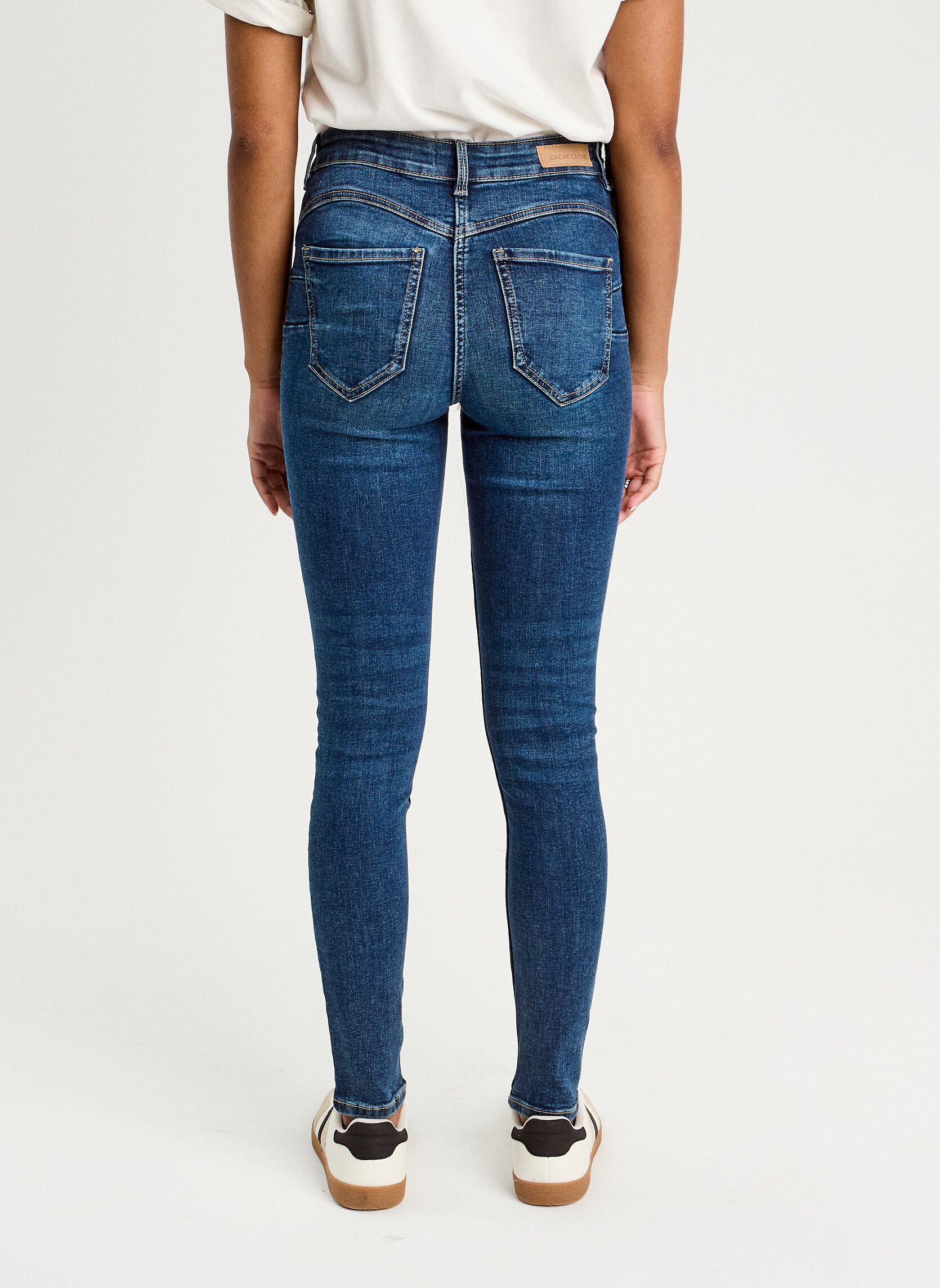 Jeans droit MILANO-PUSH3 femme bleu Cache Cache Jeans droit MILANO-PUSH3 femme bleu Bleu foncé