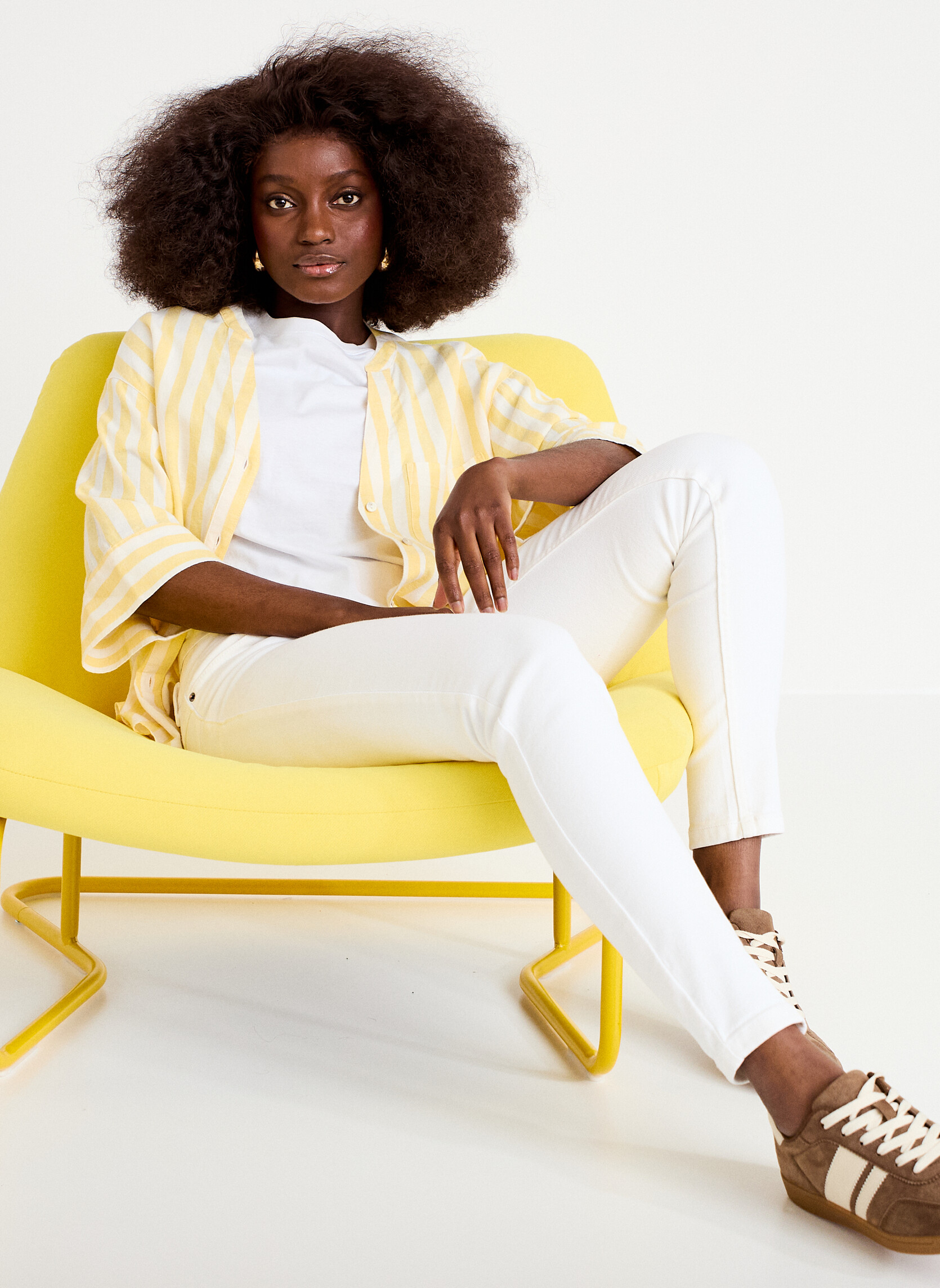Jeans droit MILANO-PUSH3 femme blanc Cache Cache Jeans droit MILANO-PUSH3 femme blanc Blanc