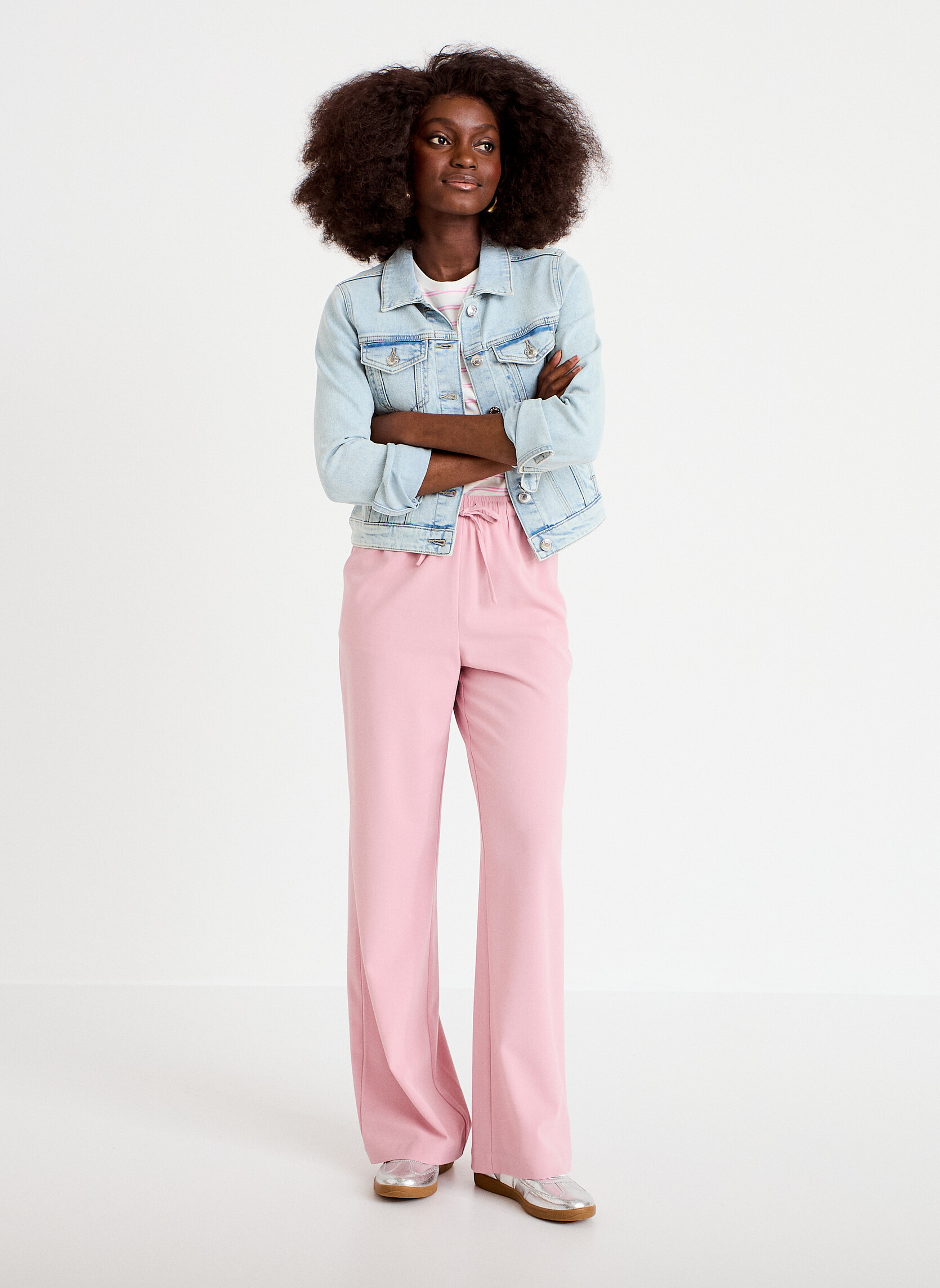 Pantalons droit CITJOGGY femme rose Cache Cache Pantalons droit CITJOGGY femme rose Rose pastel