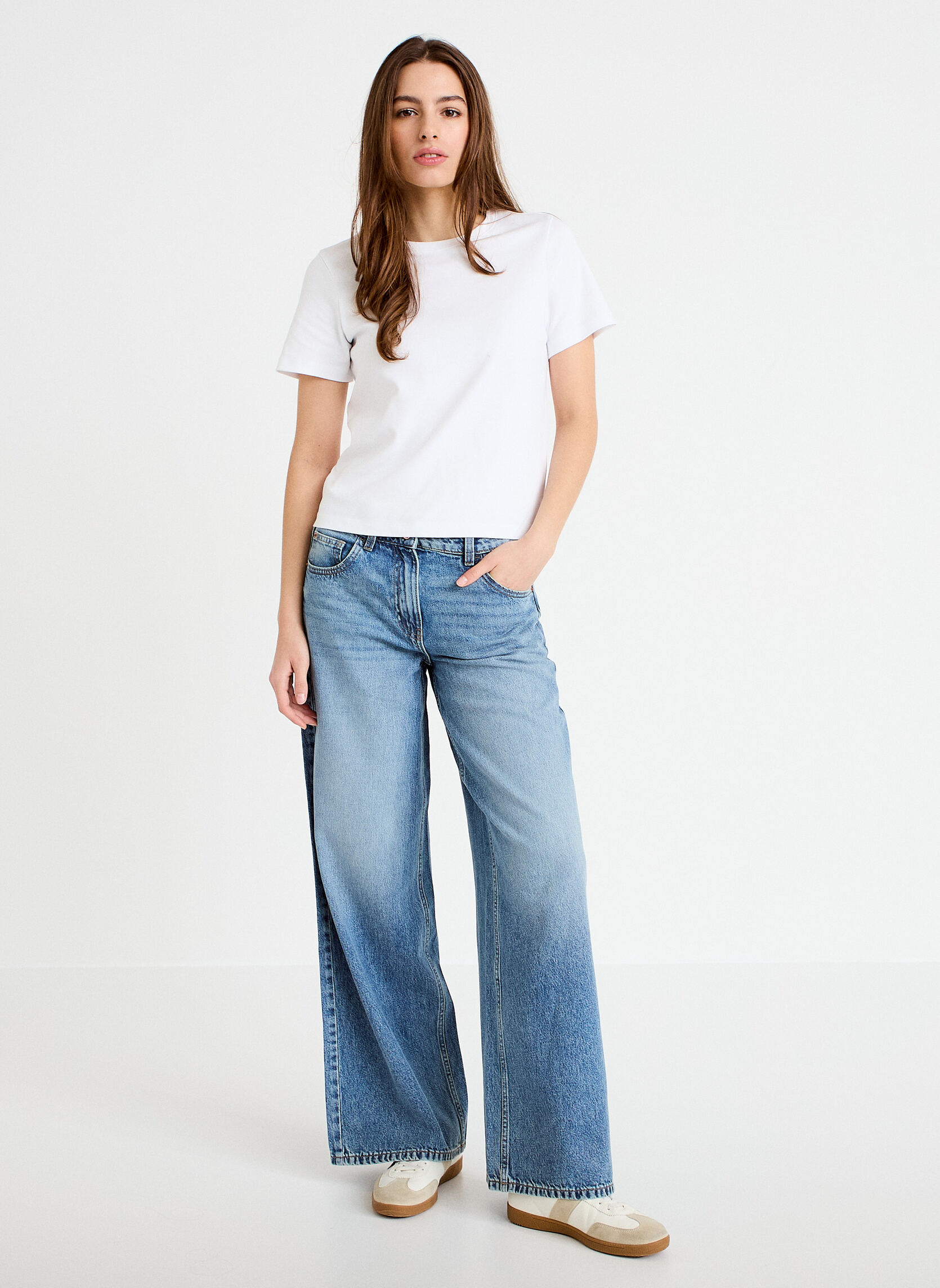 Jeans droit DELNO-WIDE femme bleu Cache Cache Jeans droit DELNO-WIDE femme bleu Bleu denim