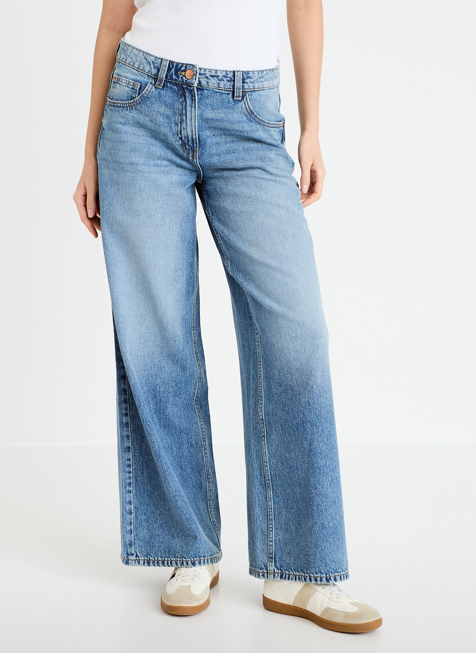 Jeans droit DELNO-WIDE femme bleu Cache Cache Jeans droit DELNO-WIDE femme bleu Bleu denim