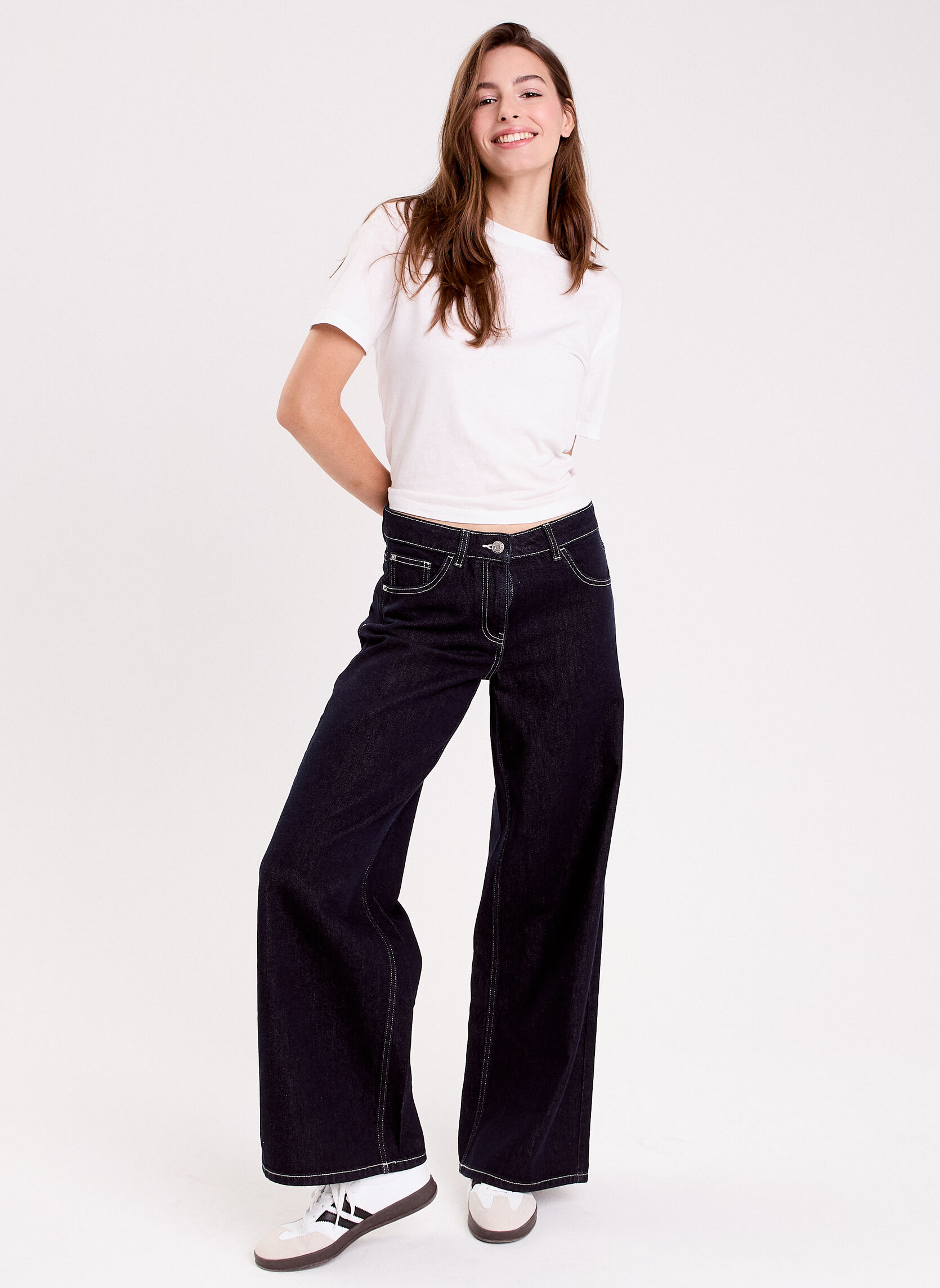 Jeans droit DELNO-WIDE femme bleu Cache Cache Jeans droit DELNO-WIDE femme bleu Bleu foncé