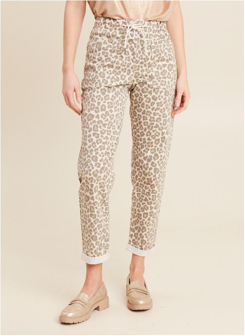 Bréal Pantalons droit PEBATPRINT femme beige