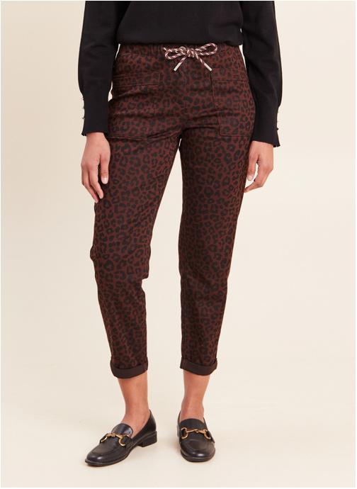 Bréal Pantalons droit PEBATPRINT femme marron