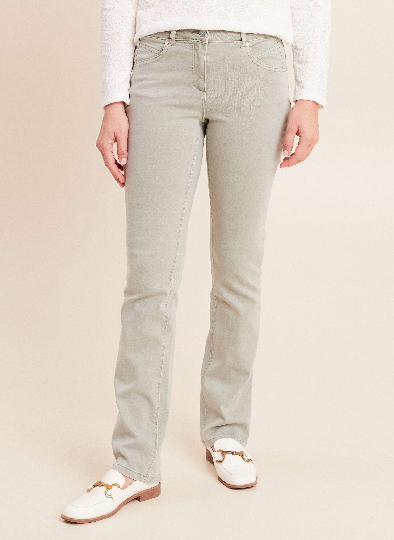 Jeans droit PESTRACELL femme vert Bréal Jeans droit PESTRACELL femme vert Vert clair