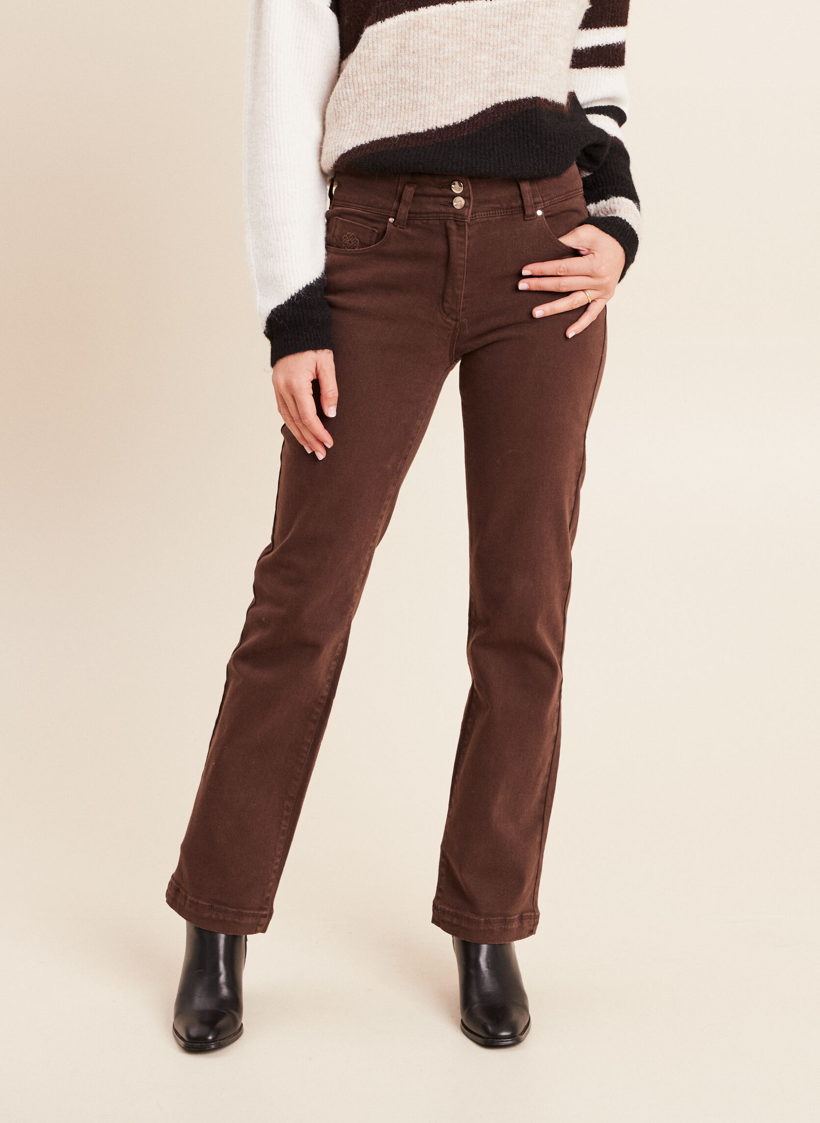 Jeans droit PEDROITIER femme marron Bréal Jeans droit PEDROITIER femme marron Marron foncé