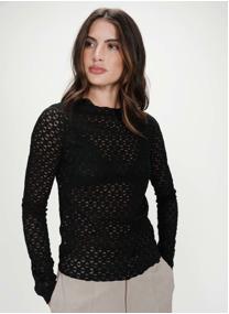 Tops Top en dentelle transparent manches longues noir Valmy femme noir Grace & Mila Tops Top en dentelle transparent manches longues noir Valmy femme noir Noir