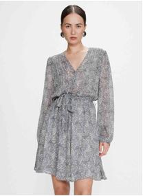 Robes Robe courte évasée col V manches longues ciel Violette femme bleu Grace & Mila Robes Robe courte évasée col V manches longues ciel Violette femme bleu Bleu ciel