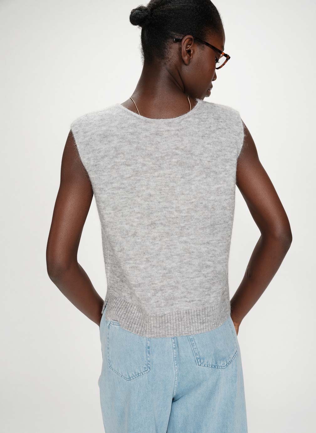 Tops Cardigan sans manches boutonné col V gris Nars femme gris Grace & Mila Tops Cardigan sans manches boutonné col V gris Nars femme gris Gris