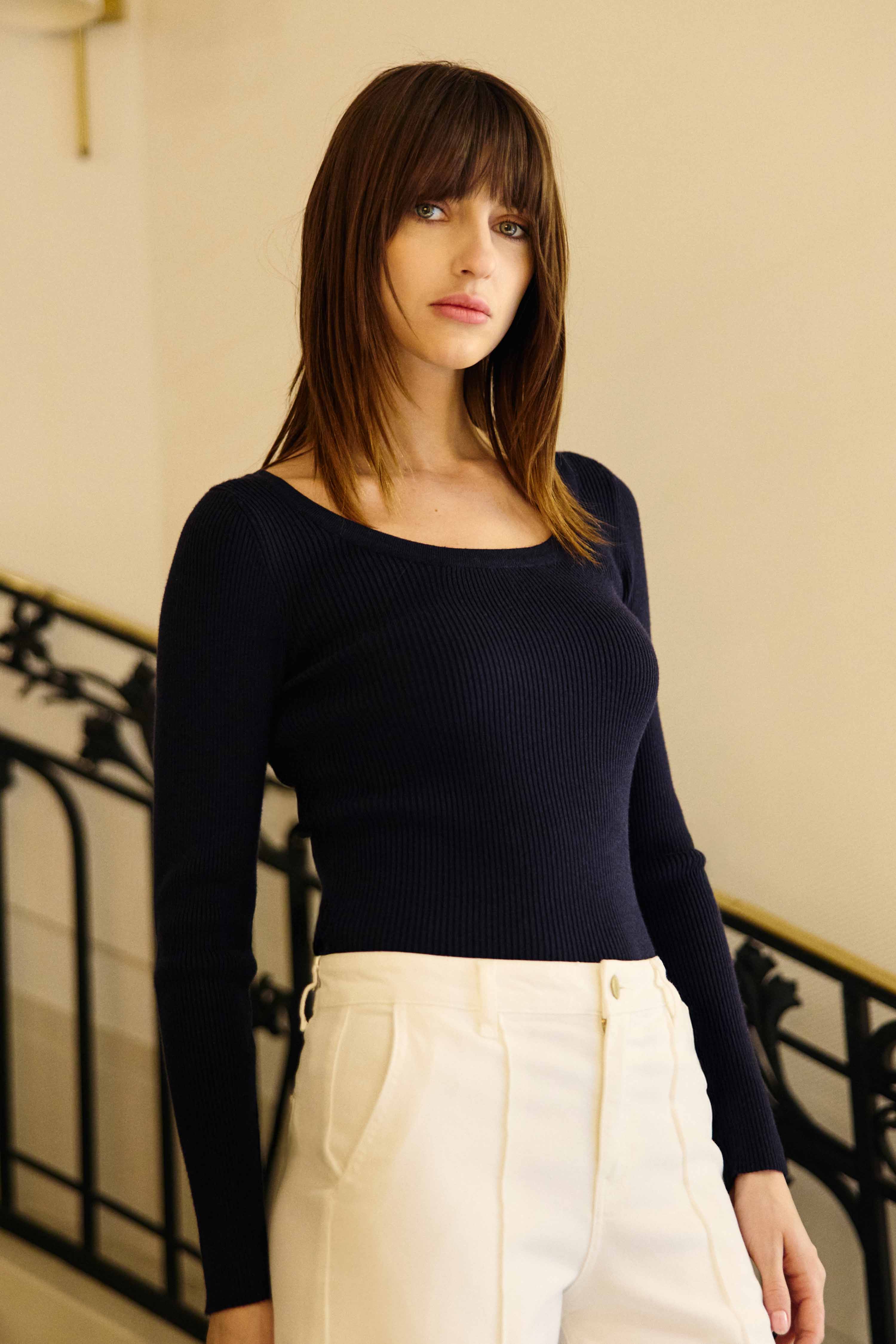 Pulls Pull - MANAT - 11-ecru femme bleu La Petite Etoile Pulls Pull - MANAT - 11-ecru femme bleu Bleu marine