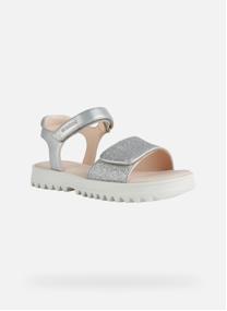 Sandales J SANDAL CORALIE GIRL fille argent Geox Sandales J SANDAL CORALIE GIRL fille argent Argent