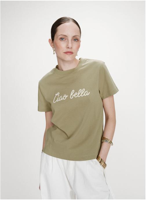 Grace & Mila Tee-shirts T-shirt en coton manches courtes sauge Vanders femme vert