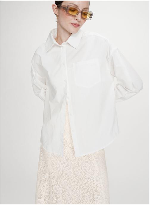 Grace & Mila Chemises Chemise oversize en coton à nouer dans le dos ivoire Valerie femme beige