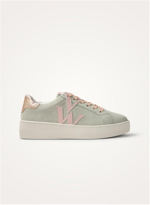 Vanessa Wu Baskets basses JANE Initials femme vert
