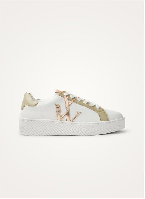 Vanessa Wu Baskets basses JANE Initials femme vert