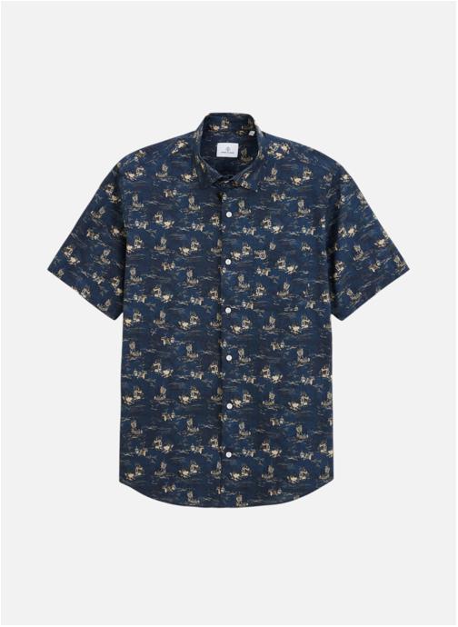 Serge Blanco Chemises Chemise MC homme bleu