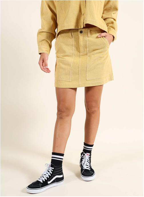 Oxbow Jupes mi-longues CORD femme jaune