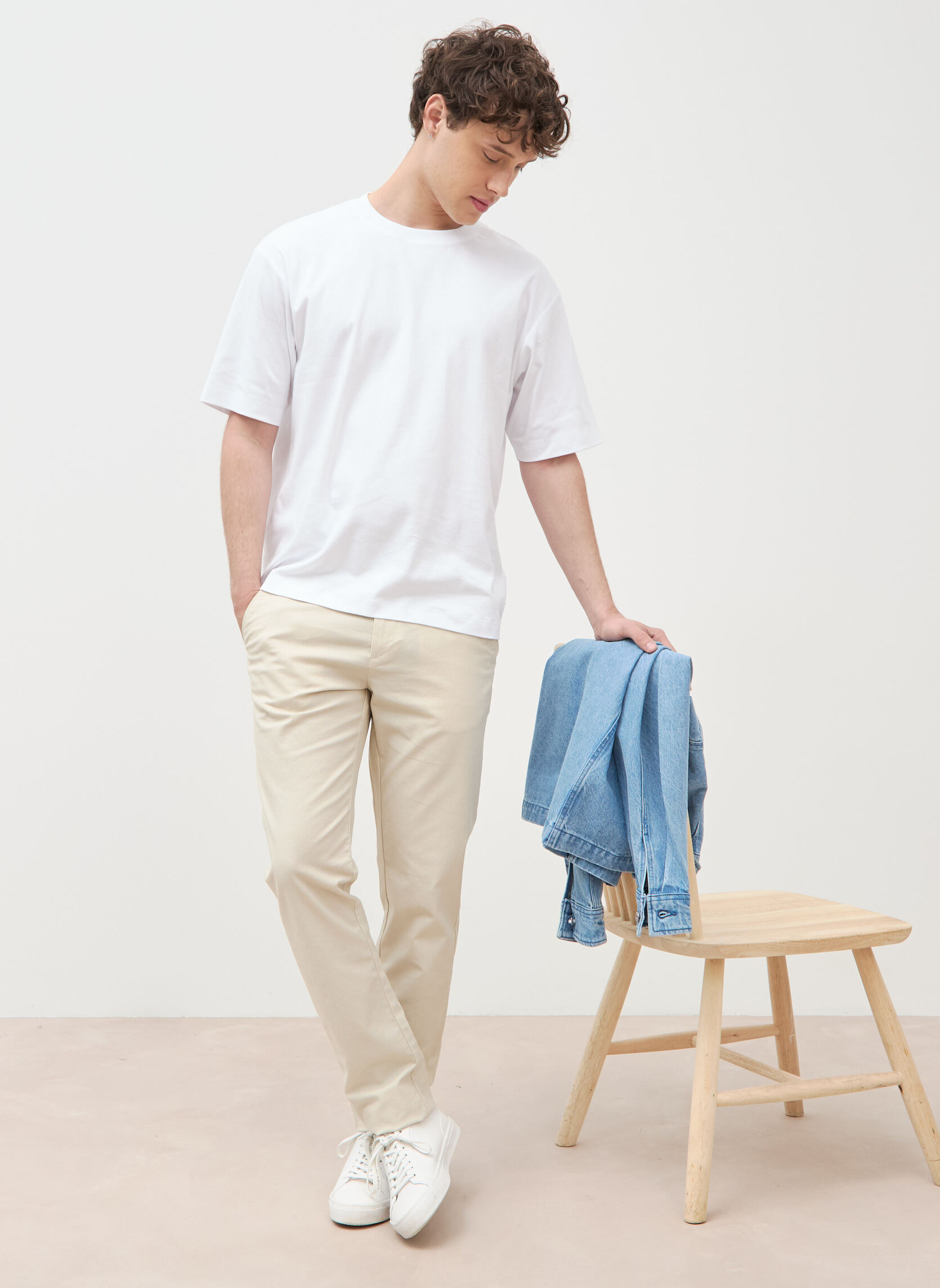 Pantalons droits SADAOCHIN#H homme beige Bonobo Pantalons droits SADAOCHIN#H homme beige Beige chiné