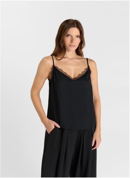 Le temps des cerises Débardeurs Top GRACE Black femme noir
