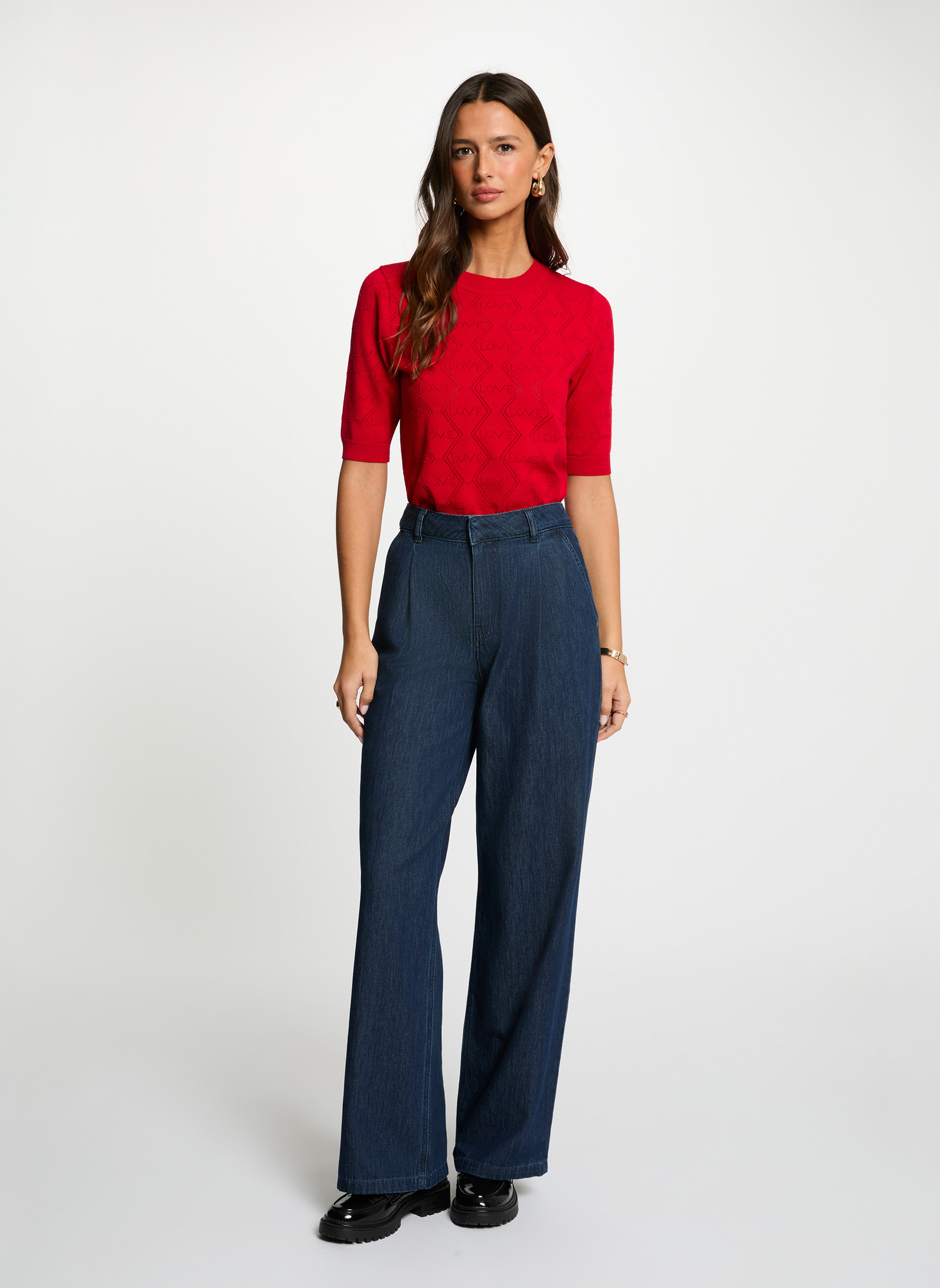 Pulls 261-MIKA femme rouge Morgan Pulls 261-MIKA femme rouge Rouge