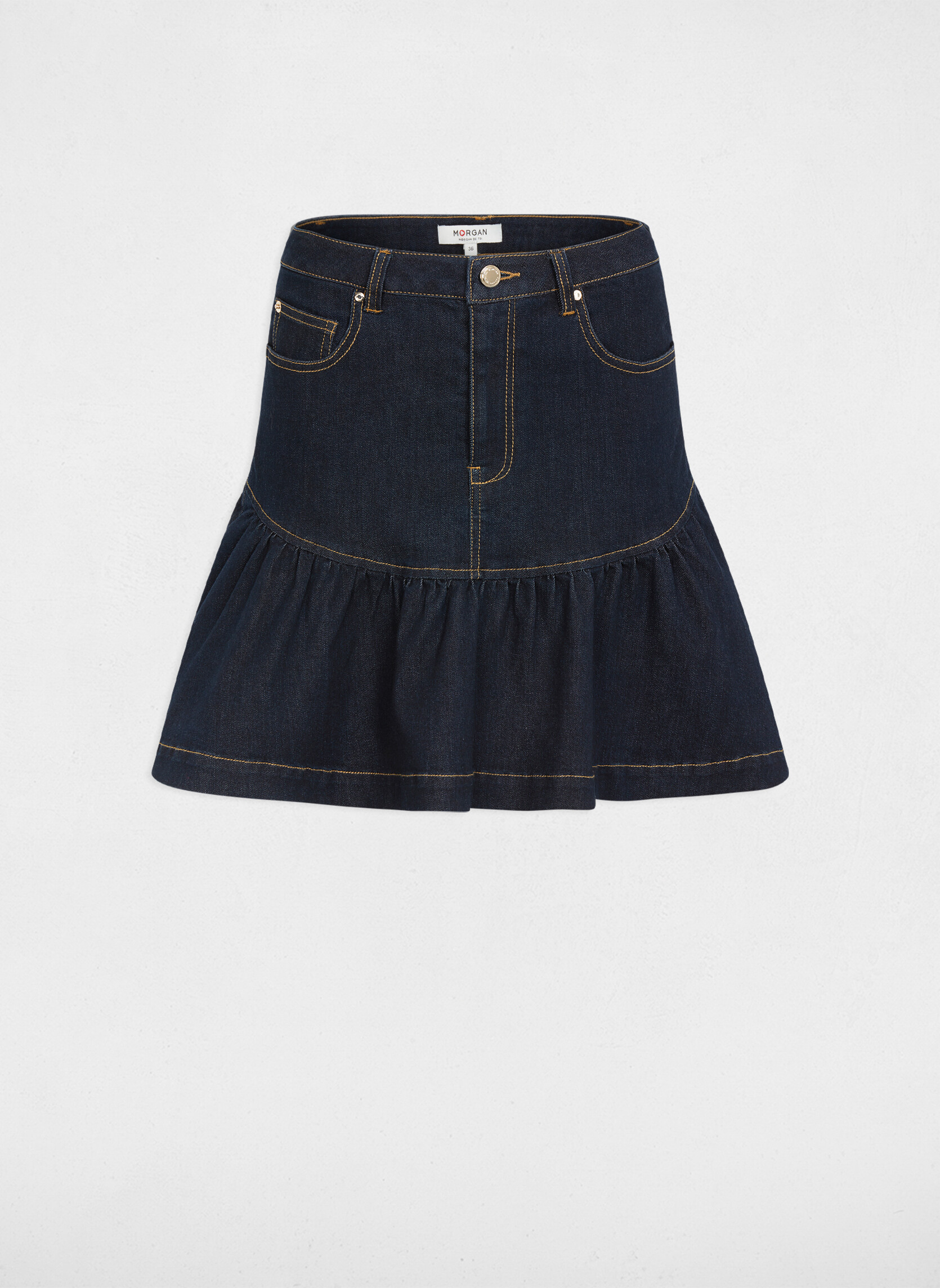 Jupes mi-longues 261-JSOUBIA femme bleu Morgan Jupes mi-longues 261-JSOUBIA femme bleu Bleu