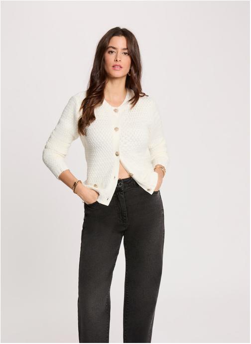 Morgan Gilets 261-MOMO femme blanc