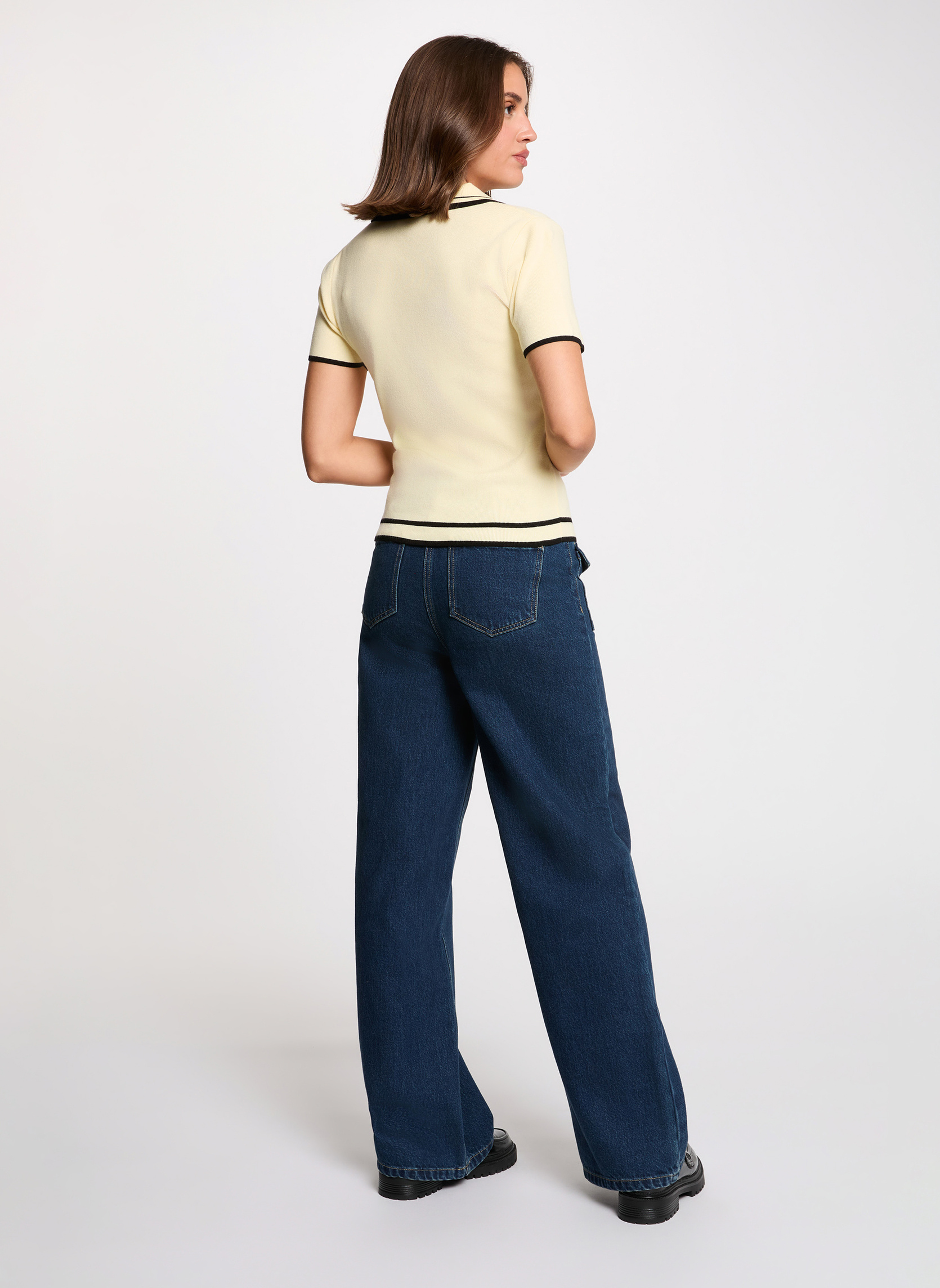 Pulls 261-MTOIRI femme jaune Morgan Pulls 261-MTOIRI femme jaune Jaune clair