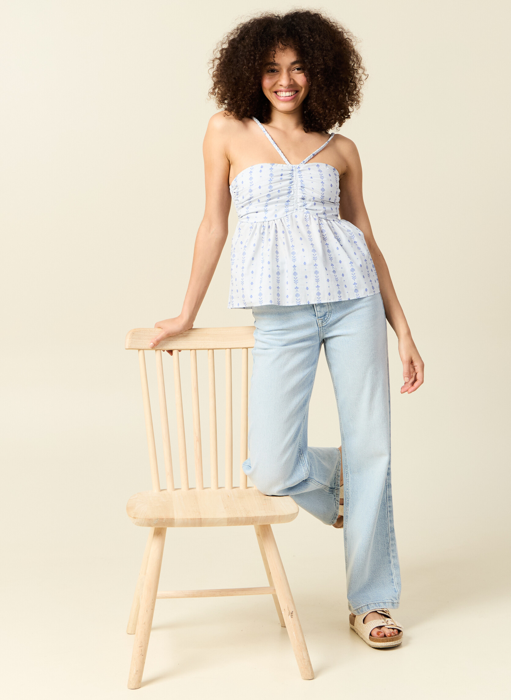 Tops RAYFOLKTOPF femme bleu Bonobo Tops RAYFOLKTOPF femme bleu Bleu clair
