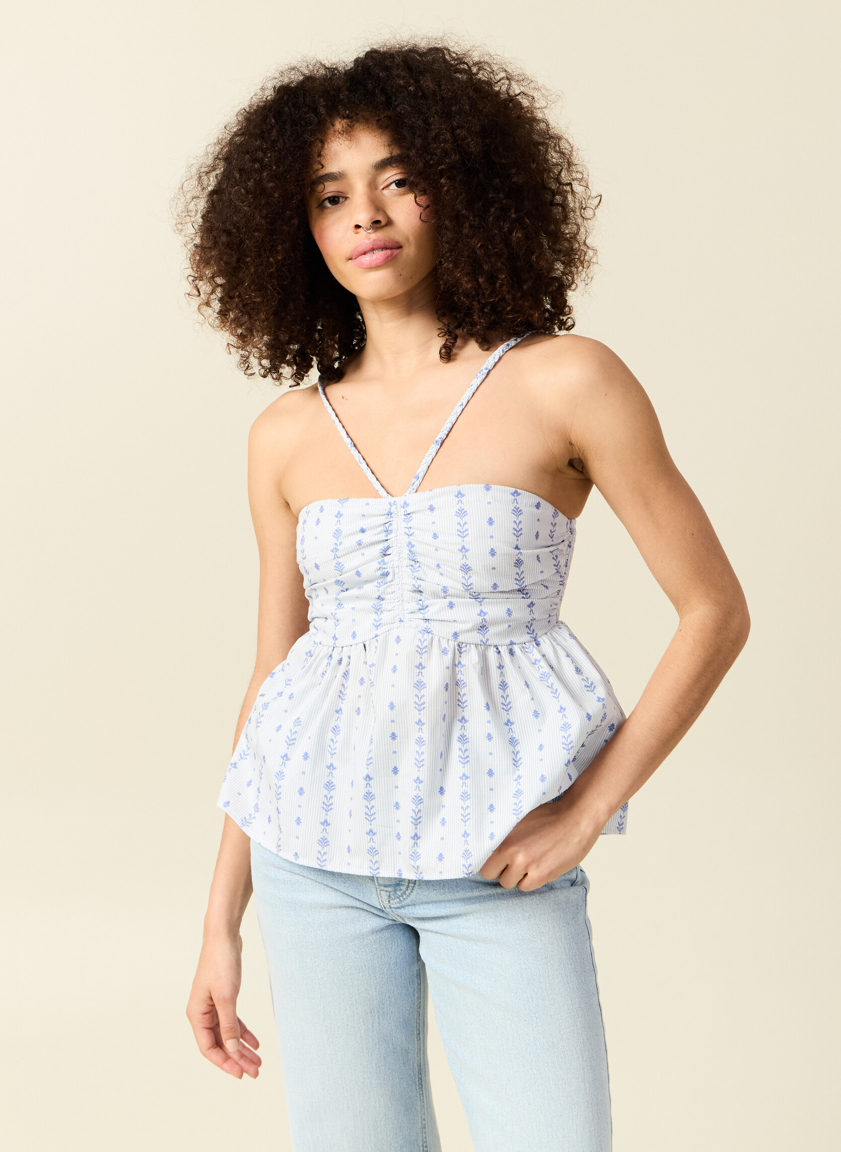 Tops RAYFOLKTOPF femme bleu Bonobo Tops RAYFOLKTOPF femme bleu Bleu clair