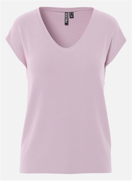 Pieces Tee-shirts T-shirt droit - 17078572 femme violet