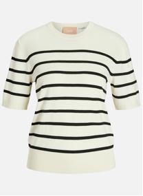 Pulls Pull à rayures col col rond - 12254368 femme blanc