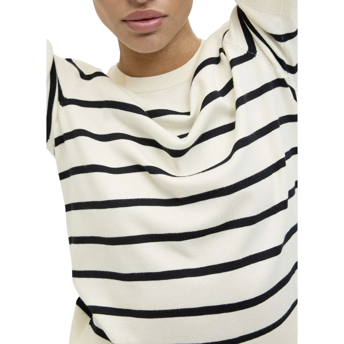 Pulls Pull à rayures col col rond - 12254368 femme blanc JJXX Pulls Pull à rayures col col rond - 12254368 femme blanc Blanc