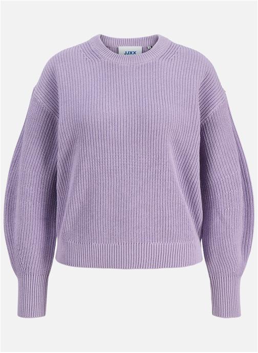 JJXX Pulls Pull coton biologique col col rond femme violet