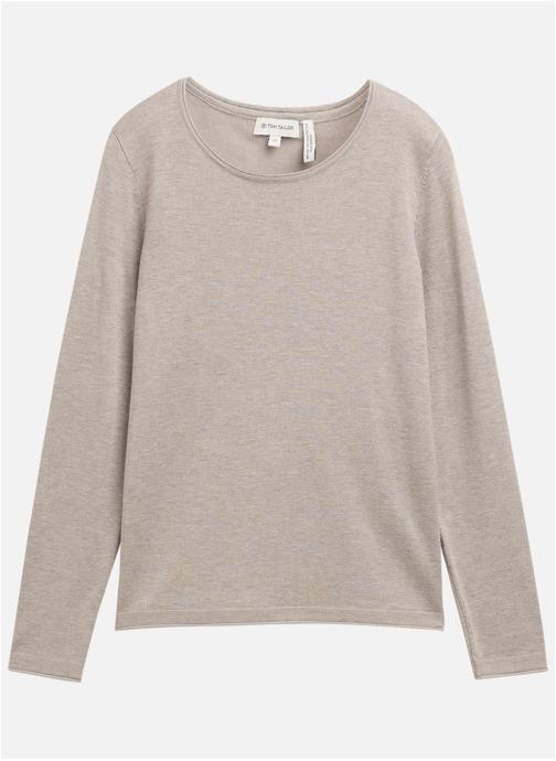 Tom Tailor Pulls Pull col rond ajusté - 1049492 femme gris