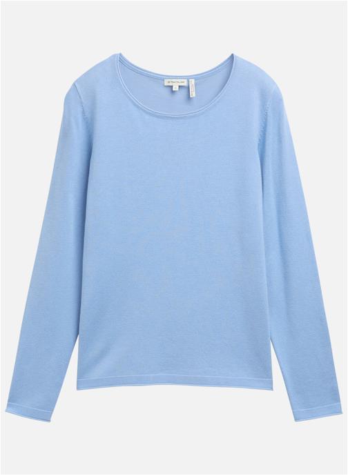 Tom Tailor Pulls Pull col rond ajusté - 1049492 femme bleu