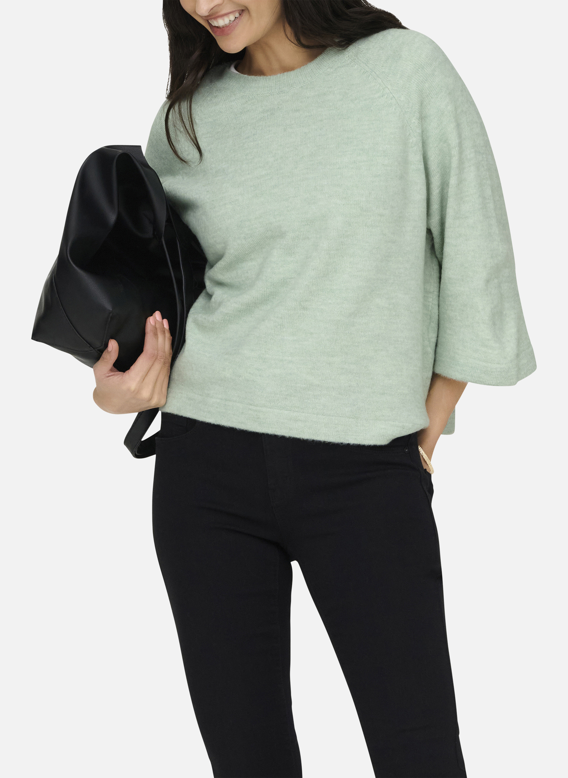 Pulls Pull col col rond droit - 15333199 femme vert ONLY Pulls Pull col col rond droit - 15333199 femme vert Vert