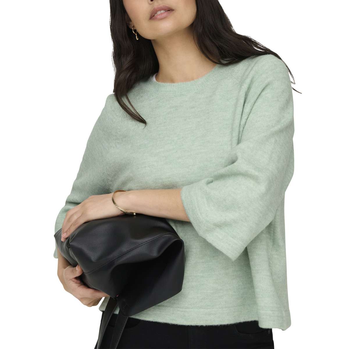 Pulls Pull col col rond droit - 15333199 femme vert ONLY Pulls Pull col col rond droit - 15333199 femme vert Vert
