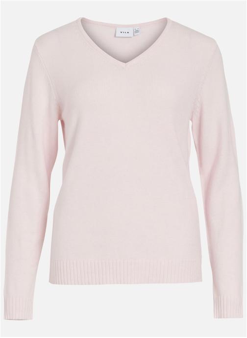 Vila Pulls Pull col v droit - 14042769 femme rose
