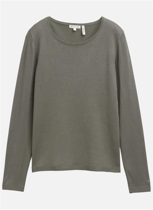 Tom Tailor Pulls Pull col rond ajusté - 1049492 femme vert