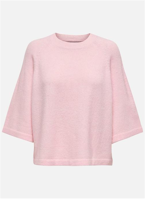 ONLY Pulls Pull col col rond droit - 15333199 femme rose