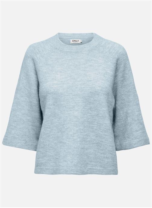 ONLY Pulls Pull col col rond droit - 15333199 femme bleu