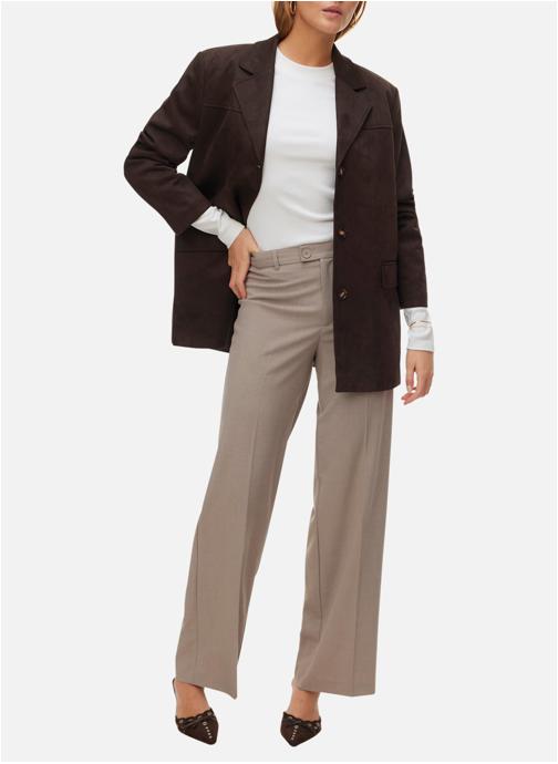Vero Moda Pantalons droit Pantalon taille intermédiaire droit - 10334103 femme beige