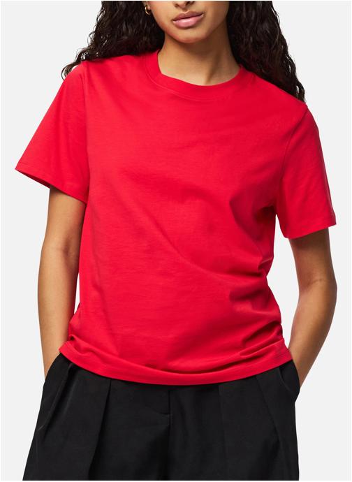 Pieces Tee-shirts T-shirt coton biologique droit - 17140802 femme rouge